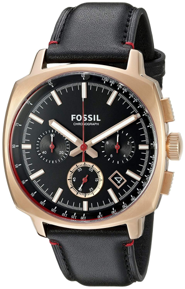 Horlogeband Fossil CH3008 Leder Zwart 20mm